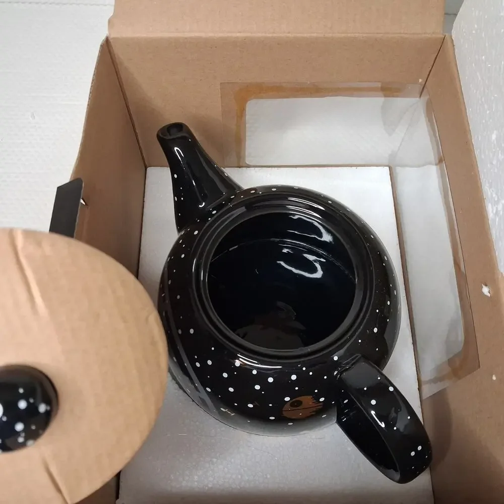 Star Wars Tea Pot Black Galactic Republic's Crest & Tie Fighters Lucasfilm New